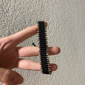 Links of London friendship Bracelet, black with silver hardware, authentic